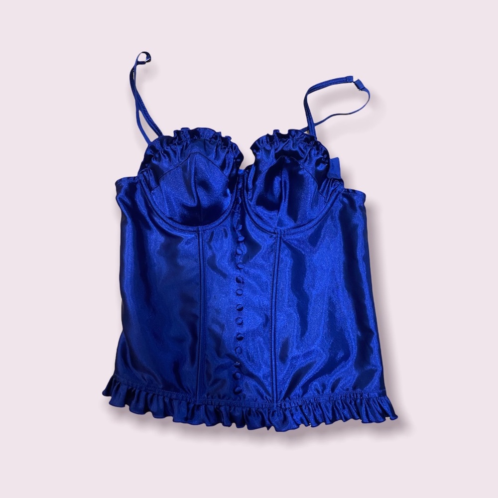 Frederick's of Hollywood blue corset top size 34